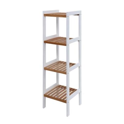 China 4 Row Corner Storage Wooden Shelf Viable Wholesale Bamboo Display Racks for sale