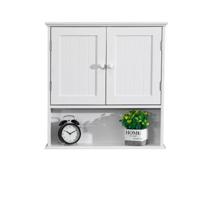 China Modern Modern Display Two Doors White Wall Cabinet With One Shelf for sale