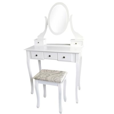 China Durable Promotional Cheap Price Wooden Dressing Table MDF Make Up Dresser With Mirror And Stool for sale