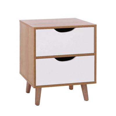 China Hot Selling White Bedroom Furniture 2 Drawer Bedside Nightstand Wooden Nightstand 2 Drawer Nightstand for sale