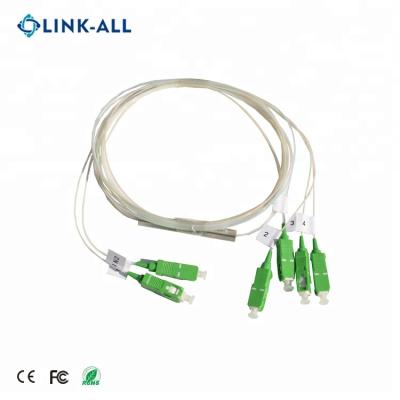 China CATV & PON System Link All 2x4 Fiber Optic Block Less PLC Splitter With Steel Tube for sale