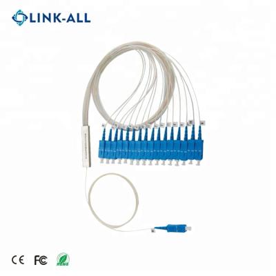 China CATV & PON System Tie All Steel SC APC 900um Tube Fiber Braid 1x16 Ftth Splitter for sale