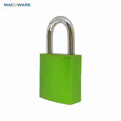 China OEM Green Non-Conductive Insulated Safety Lockout Aluminum 38mm Padlock for sale