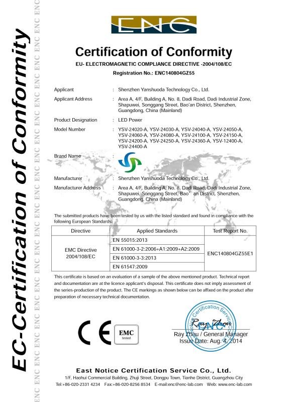 CE-LVD - Shenzhen yanshuoda technology co,.ltd