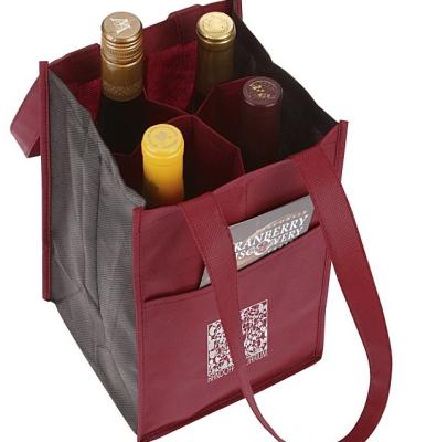 China Reusable Nonwoven Shopping Bag With Logo Tote Shopping Bag Recycled Eco Fabric Custom Printing Bag For Wine for sale