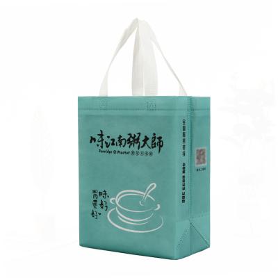 China Fashion Custom Customer Tote Reusable Recycled Eco Fabric Handled Nonwoven Shopping Bag for sale