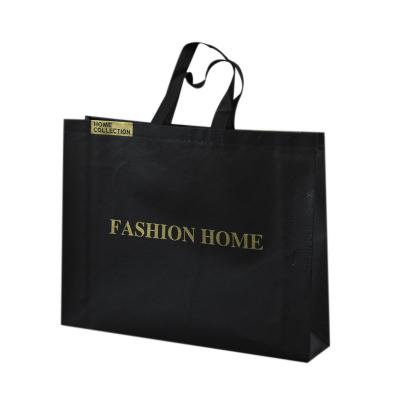 China Ultrasonic Shopping Bag Custom Printing Nonwoven Black Nonwoven Gift Packaging Bag For Home Collection for sale