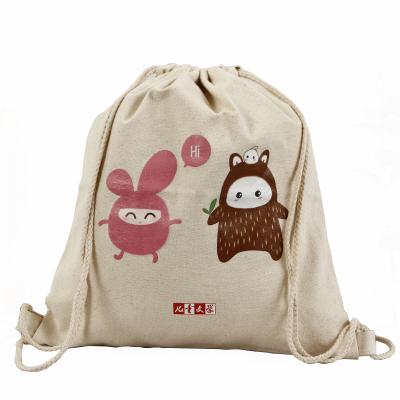 China Wholesale Advertising Handled Printed Small Reusable Cotton Canvas Drawstring Bags for sale