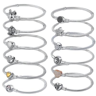 China Sterling Silver Letter Bracelet Design CLASSIC design bracelets hug Diy Bestselling charm snake chain fashion bracelet beads for sale