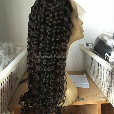 China Fast Shipping Overnight Brazilian Wavy Mink Virgin Human Hair Deep Curly Wig For Black Women for sale