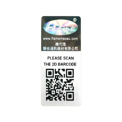 China Custom wholesale private anti-counterfeit hologram anti-counterfeiting waterproof sticker with qr code for sale