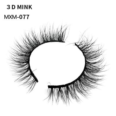 China Perfect Radian and Deafening Natural Curl Lashes Private Label 3D Mink Eyelashes Custom Package Strip for sale