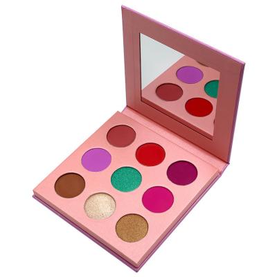 China 2022 Waterproof New High Dye Beautiful DIY 9 Colors Makeup Glitter Eyeshadow Palette Custom Logo for sale