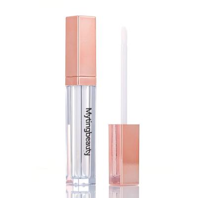 China High Quality Eco-friendly Damping Clear Lip Gloss Tube Container Private Label Lip Gloss With Gold Top for sale