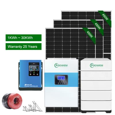 China Home 2023 Hot Sale 10KW House Solar Panel System Kit 10KW 15KW 20kw 30kw 50KW Full Hybrid Solar Power System For Home Use for sale