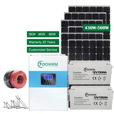 China DOWEM Home All-in-One Off Grid 5Kva Solar Hybrid Storage Panel Solar Power System Complete System 5Kw 10Kw 12Kw For Home for sale