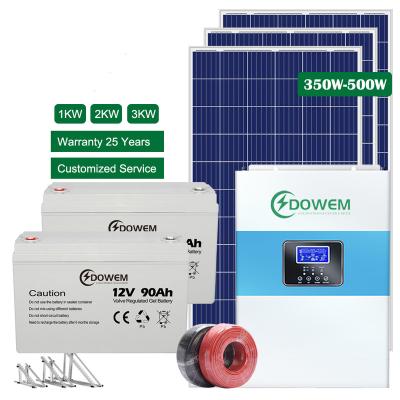 China DOWEM Full Set Solar Panel Power System 5kw 10kw 15kw Home Solar Power Residential Hybrid Solar System for sale