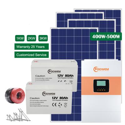 China DOWEM Home 10KW Solar Power System Full Hybrid On/Off Grid Hybrid Home Mono Panel Solar Power System for sale