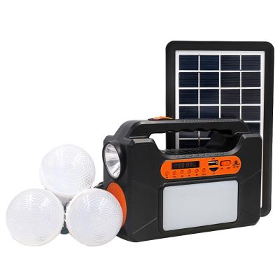 China New Style Residential Kit System DOWEM Solar Lighting Energy Saving Solar Lighting System With FM Speaker for sale