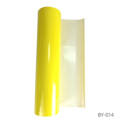 China Garment Environmental Friendly Self Adhesive Vinyl Yellow Corn Color PU Orange Transfer Vinyl For T-shirt /clothing for sale