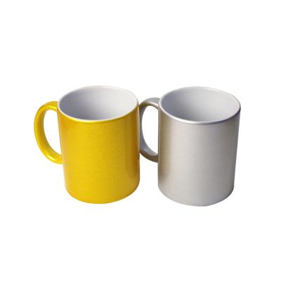 China Wholesale Microwave and Dishwasher Safe Ceramic Sublimation Mug Glitter Pearl Glazed Sublimation Mugs for sale