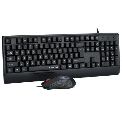 China Desktop computer keyboard and mouse waterproof USB keyboard mouse wholesale cable combo normal set for sale