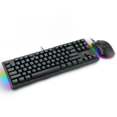 China Excellent Waterproof LED Backlight Ergonomic Gaming Keyboard and Mouse Mechanical Cable Combo Set for Computer Gamer for sale