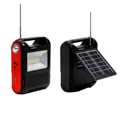 China Easy Replace Portable Rechargeable Battery SUNWELL Solar Power Led Torch Light Flashlight With AM/FM Radio For Camping for sale