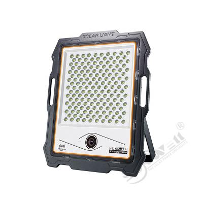 China SUNWELL 4G Focos Garden Lighting Panel 200W Spotlight Sport Outdoor Lamp Solar Led Flood Light With CCTV Camera for sale