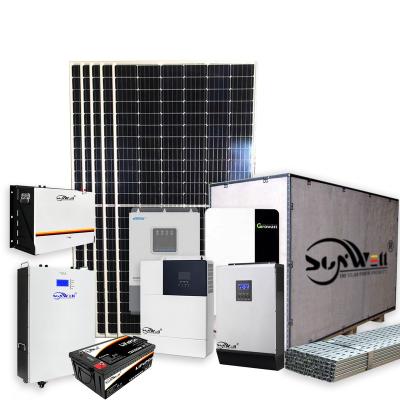 China SunWell AC Priority Factory Price 5000w Solar Solar Systems Off Grid Full Hybrid Solar System 5kw Solar Power Kit Price for sale