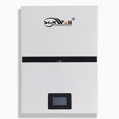 China Solar Power Storage Systems Sunwell ESS 48V 100Ah 10Kwh Wall 6000 Cycle Life Lithium Ion Lifepo4 Battery Pack for sale