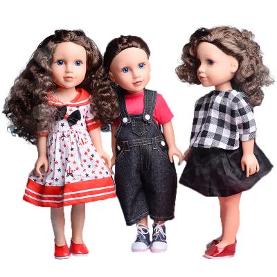 China Lovely cute silicone toys girls clothing silicone changeable American curly hair long skirt body for children shape lovely baby - doll for sale for sale