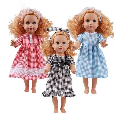 China Beautiful Changeable Clothing Baby Doll Dresses +headband Custom Clothing for Dolls 18 Inch American Doll Clothes for sale