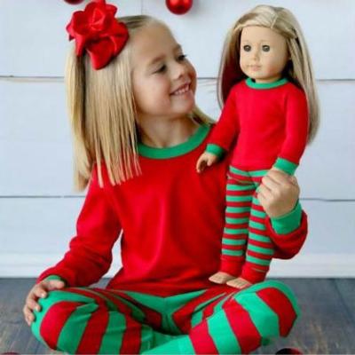 China Christmas Style Hot-selling Christmas Striped Homewear for Children Boys and Girls 2T-8T Long Sleeve Cotton Pajamas Air Conditioning Suit for sale