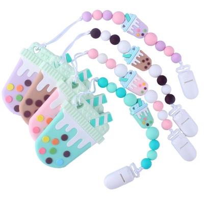 China Latex Free Non-Toxic Baby Holder Teether Holder Sooth Chain and Clip Dental Baby Pacifier Silicone Glue Dummy Clips for sale