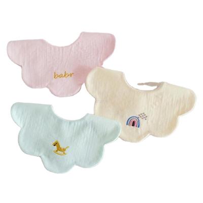 China Trend 3Pcs/Lot Baby Cotton Bibs Drool Towel Newborn Burp Cloths Embroidery Waterproof Bandana Scarf Kids Babies Boys Feeding Apron for sale