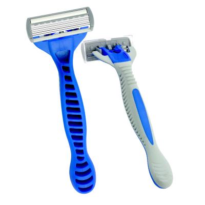 China Triple Blade 6 blade Super quality good durable sharp smooth shave longtime usage  hotel medical jell prison family home shaving razors for sale