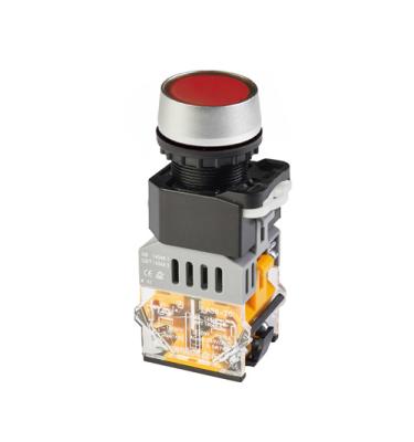 China LA38 series flame retardant plastic 22mm ACDC 24v 48v illuminated led push button switch for sale