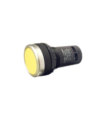 China 3A AC 220V Push Button Switch 22mm Flame Retardant Plastic Yellow Latching Yellow Push Button Switch for sale