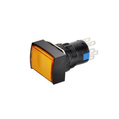 China 16mm Series Flame Retardant Plastic Rectangle Push Button Switch LA38 Mechanical Momentary Led CE CCC for sale