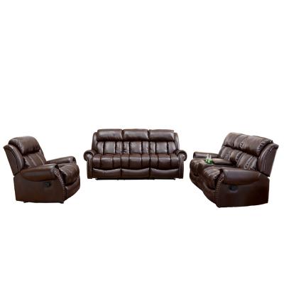 China America Style Sofa Sectional Leather Manual Recliner Sofa Set for Living Room for sale