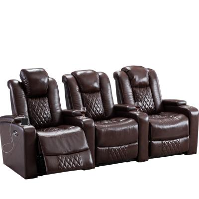 China Luxury Modern Leather Recliner Chair Electric Cow Recliner Chair Theater Chair for sale