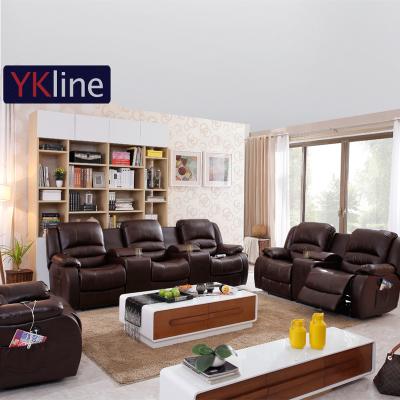 China Removable Cover Recliner Leather Sofa With Electric File Console Recliner Motion Sofa Set Recliner Sofa for sale