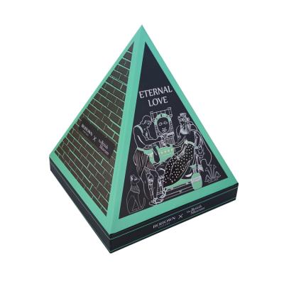 China Unique Recycled Festival Packing Box Materials Mother/Father's Day Pyramid Shape Gift Box With Rigid Card Board Material Developed By STPP Group for sale