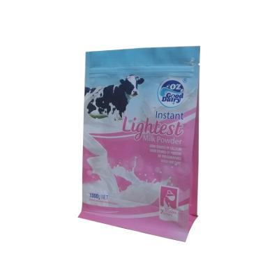 China Food Customized Printing High Barrier Aluminum Foil Flat Bottom Pouch For Milk Powder Packaging In GMP 100000 Workshop for sale