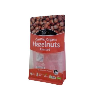 China Food Customized Printing Full Color Plastic Clear Front Dried Fruit Holder Up Pouch For Roasted Hazelnut Making In Shanghai for sale