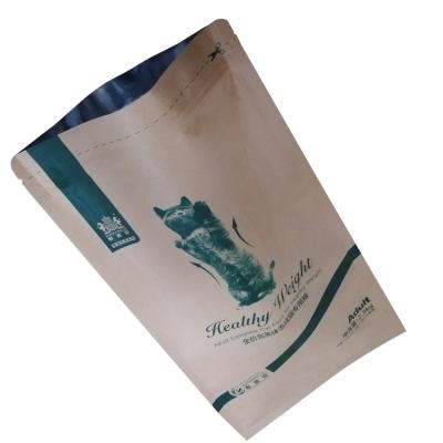 China Food Customized Printing Laminated Aluminum Craft Foil Side Gusset Pet Food Packaging Bags For Cat / Dog Food With Zipper Top for sale