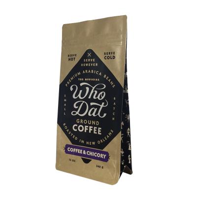 China Food Customized Printing High Barrier Craft Paper Coffee Packaging Bags For Roasted Coffee Packaging Pouch By Chinese Factory for sale