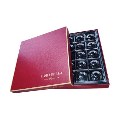 China Luxury Recycled Materials Custom Printing Lid And Bottom Packaging Gift Box For Chocolate Packaging Box With PVC Divider Developed By XT Packaging Group for sale