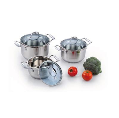 China Sustainable 6PCS Stainless Steel Cookware Set Cookware Set Casserole Set for sale